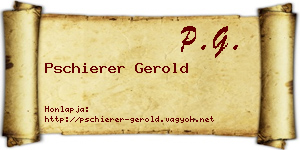 Pschierer Gerold névjegykártya